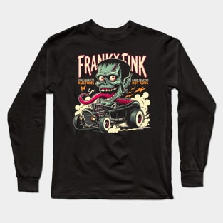 Custom Rod Frankenstein - Retro Creepy Cute Kustom Cars Classic Monster Long Sleeve T-Shirt